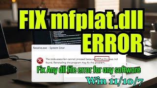 How to fix mfplatdll missing on windows  mfplatdll was not found  mfplatdll missing Fixed [upl. by Dex]