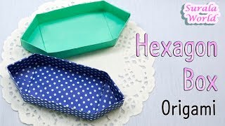 Origami  Hexagon Box Boat shaped container [upl. by Larkin856]