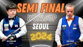 Cho Myung Woo vs Dick Jaspers Semi Final Seoul World Cup 3 Cushion Billiards 2024 [upl. by Eduardo]