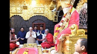 PM Shri Narendra Modi visits Sai Baba Temple in Shirdi Maharashtra  19102018 [upl. by Cowles]