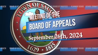 Saugus Board of Appeals  September 26th 2024 [upl. by Setiram]