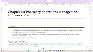 Chapter 15 Pharmacy operations management and workflow [upl. by Snowber202]