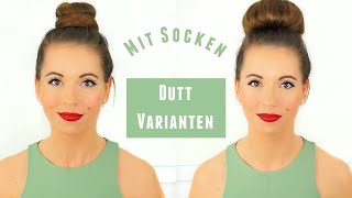 2 einfache amp schnelle Dutt Varianten mit Socken I Dutt ohne Duttkissen [upl. by Daniala]