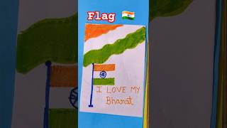 Indian Flag in Tricolor Trianga Easy Creative drawing trianga india flag trending youtube [upl. by Nevaeh]