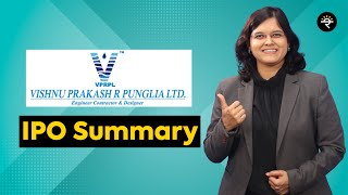 Vishnu Prakash R Punglia Limited IPO Summary  CA Rachana Ranade [upl. by Carbrey]