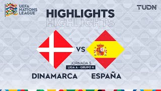 HIGHLIGHTS  Dinamarca vs España  UEFA Nations League 2024  TUDN [upl. by Pinter]