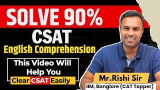 🔖 CSAT English Comprehension in One Shot by CAT Topper  Remove All Your Fear about CSAT  csat [upl. by Addy]