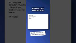 OET Letter Writing  How to Write the Subject and Salutation [upl. by Sulamith]