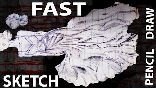 Sketch Tutorial Model Pose Pencil Tutorial Fast Draw pencil drawing sitting art 1️⃣2️⃣3️⃣ Go [upl. by Godart907]