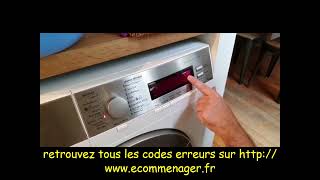 code erreur lave linge Aeg Arthur Martin Electrolux [upl. by Friedly]