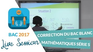 Bac Blanc S  Correction en live de lépreuve de Mathématiques [upl. by Maxama]