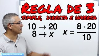 Regla de tres simple directa e inversa Proporcionalidad [upl. by Bridge]