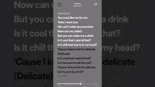 Taylor Swift  Delicate  LYRICS [upl. by Donal]