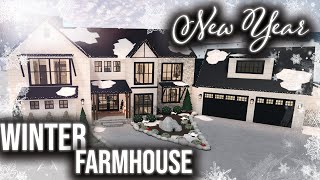 Bloxburg Speedbuild Cozy Winter New Year Home  Christmas house build [upl. by Edris]