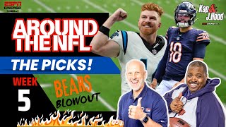 NFL Week 5 Predictions Chicago Bears BLOW OUT Carolina  Around the NFL [upl. by Sucrad]