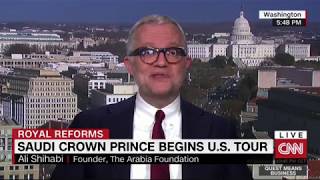 Ali Shihabi discusses Crown Prince Mohammed bin Salman’s visit to US on CNN [upl. by Llerred]