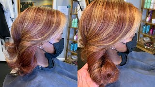 Red copper hair with blonde highlights Natural Hair [upl. by Sedlik]