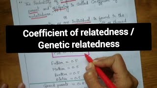 Genetic relatedness Coefficient of relatedness [upl. by Tiduj]