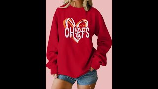 LOTUCY Football Sweatshirt Women Game Day Sweatshirts Football Team Fans Pullover Shirt Heart Graphi [upl. by Arbua740]