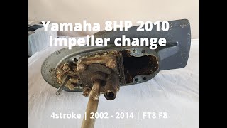 How to replace impeller on a Yamaha 6 8 99 HP 4stroke outboard  FT8 F8  EPS2 2002  2014 [upl. by Lleksah]