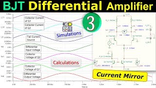 BJT Differential Amplifier with Current Mirror  CMRR Differential amp CommonMode Gains  EX3 [upl. by Intirb]