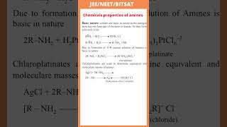 Chemical Properties of amines Basic nature JEE  NEET  BITSAT [upl. by Ahsirak341]