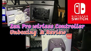 Zen Pro Wirless Controller Nintendo Switch Unboxing amp reviews [upl. by Ynnol]