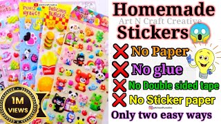 How to make stickers ❌without paper ❌without glue ❌without double sided tape without sticker paper 😱 [upl. by Trinity]