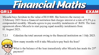 Financial Maths grade 12 Exam Questions [upl. by Bonne527]