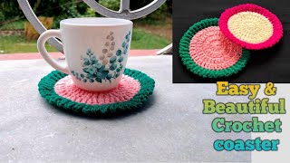 Crochet Coaster কুরুশের টেবিল ম্যাট তৈরি [upl. by Rush]