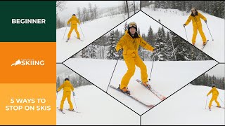 5 ways to stop on skis FOR BEGINNERS [upl. by Arte]