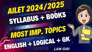 AILET 2024 amp 2025 Syllabus  Pattern amp BooksNLU Delhi BA LLB PreparationAILET Exam Information [upl. by Finnegan]