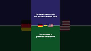 Versuchen Sie zu übersetzen quotThe username or password is not correctquot [upl. by Annet]