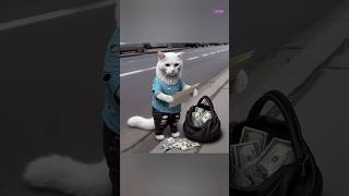 The Honest Cat and the Money Bag cat catlover aistory meow [upl. by Glover]