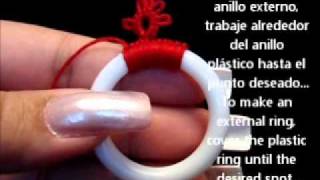 Frivolitetatting lesson 51  anillos plasticos  plastic rings [upl. by Renelle10]