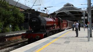 5972 Olton Hall as Hogwarts castle departing Preston 7th July 2014 [upl. by Venator]