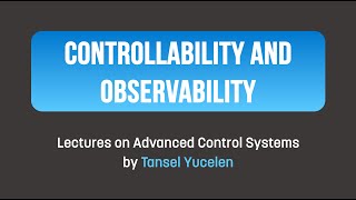 Control Controllability and Observability Lectures on Advanced Control Systems [upl. by Ignatzia]