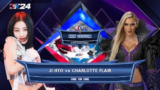 WWE 2K24 KPOP amp KContents amp KEntertainer Custom Match TWICE JI HYO vs CHARLOTTE FLAIR [upl. by Alam]