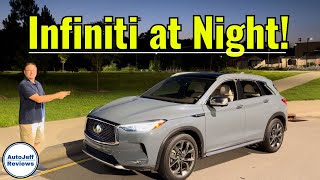 2024 Infiniti QX50 at Night  Buttons Controls Multimedia Lights Much More [upl. by Airdnal]