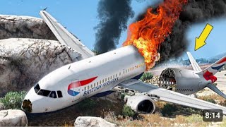 AirFrance Airbus a380 Collide amp Crash Emergency land at UAE Today gta5 fyp shorts [upl. by Arobed874]