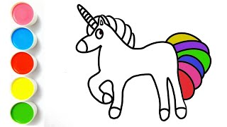 How to Draw Unicorn Painting for Kids [upl. by Engelbert]