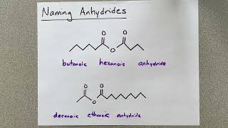 Naming Anhydrides Three valid methods 5 examples [upl. by Nivat725]