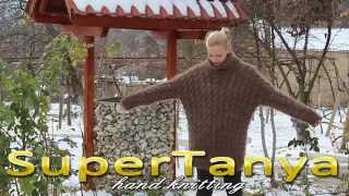 11122012 Hand knitted beige mohair sweater with cables and turtleneck by SuperTanya [upl. by Alimac547]