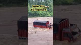 The truck got stuck in the river due to heavy rain The Dangs Gujarat [upl. by Jacobina]