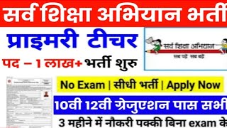 सर्व शिक्षा अभियान भर्ती 2024  Sarva Shiksha Abhiyan Recruitment 2024  Ssa New Vacancy 2024 [upl. by Eusebio]