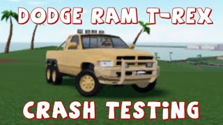 Roblox Car Crushers 2 Dodge RAM TRex 6X6 Concept Crash Testing HD [upl. by Charmian445]