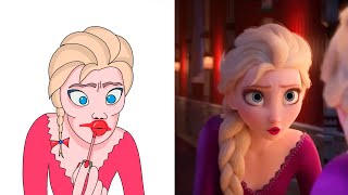 Frozen 2 Elsa Song  Drawing Meme [upl. by Rialb]