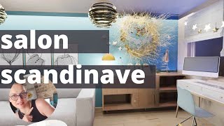 Salon scandinave bleu canard ou bleu aqua  Astuce deco [upl. by Akinam]