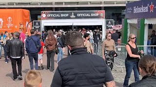 EUROPA LEAGUE FINAL FAN ZONE IN DUBLIN Bayer And Atalanta Fans Walking together [upl. by Enyahc]