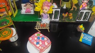 Miniature Vanilla Sponge Cake RecipeSimple Square Cake DesignBiscuit cake [upl. by Nobell757]